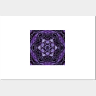 bright pink and purple hexagonal floral patterned design Posters and Art